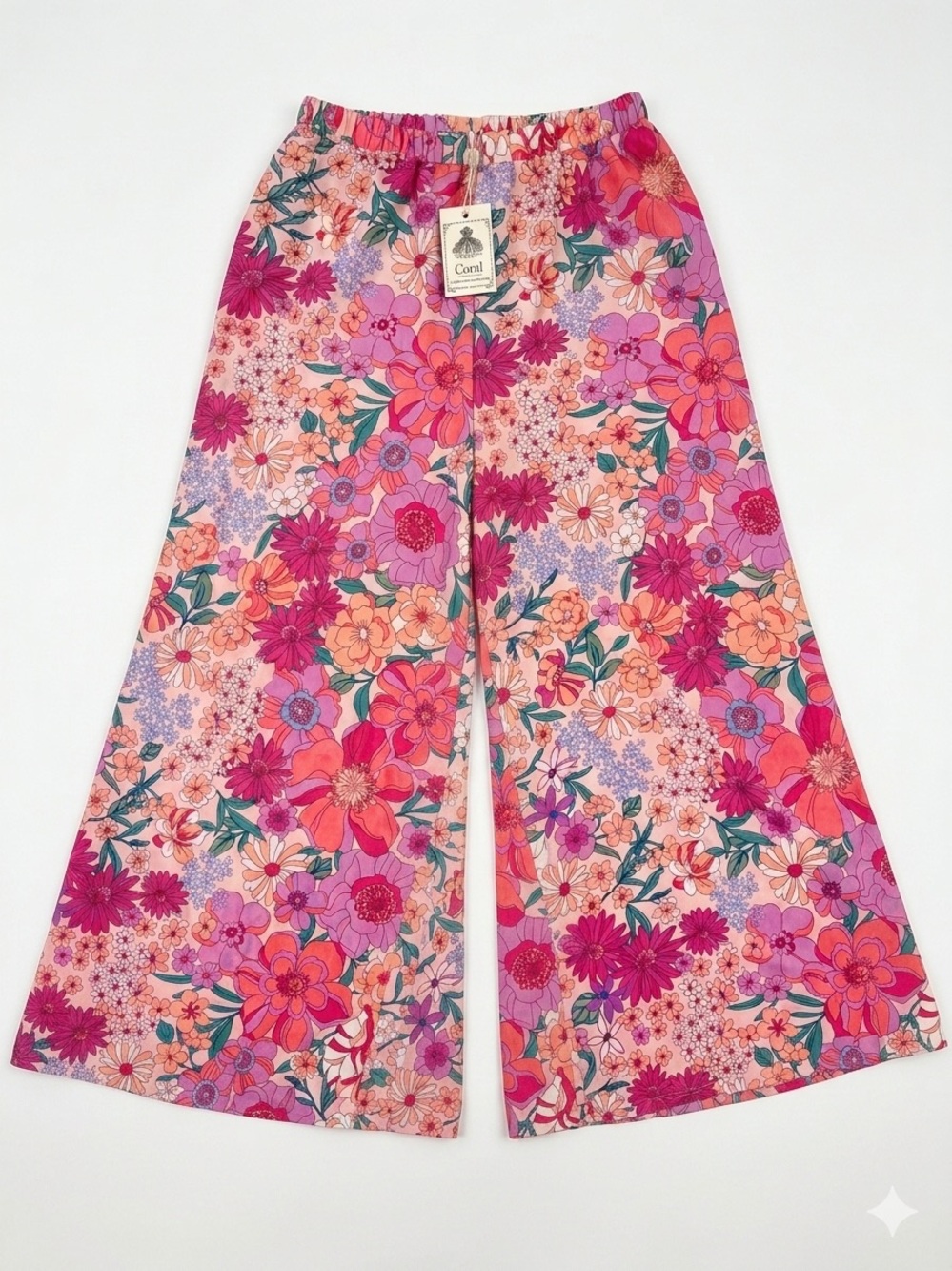 EASEL Vibrant Floral Palazzo Set Oversized Boho Chic Size Small NWT - Picture 5 of 5